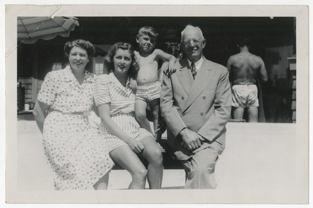 Ed Fletcher and family members at the Heyer House in Del Mar