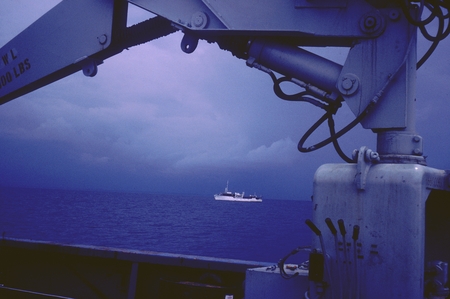 Indonesian ship Samudera at midpoint of Refraction Run, off Nias Island