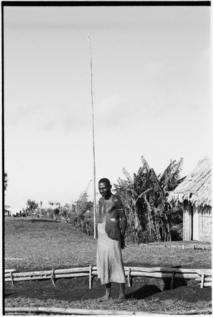 Atitau, Wanuma Census Division: man by government or mission buildings