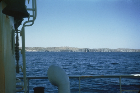 [View of shore from ship, Acapulco Trench (Chubasco) Expedition]