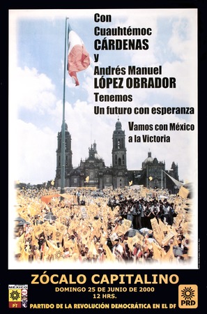 Con Cuauhtémoc Cardenas y Andres Manuel Lopez Obrador; Vamos on México a la Victoria