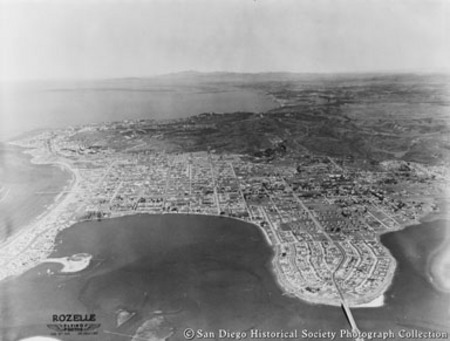 Aerial view of Crown Point and Pacific Beach