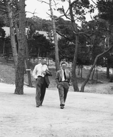 Hans Klein and Joseph L. Reid, CalCOFI Conference at Lake Arrowhead, July 30, 1952