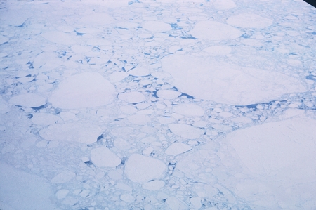 Dense ice floes out over the Bering Sea