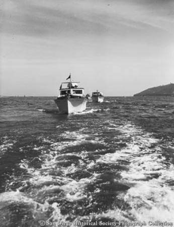 Sportfishing boats off coast of Coronado Islands