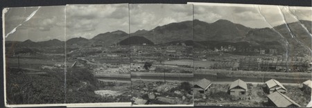 Nagasaki panorama, when access was restricted due to radiation from the atomic bomb. Japan, 1946