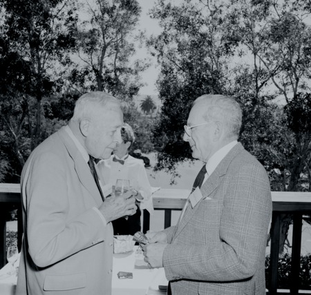 Roger Revelle (left) and William A. Nierenberg (right), Ellen Browning Scripps Memorial Pier rededication ceremony, Scripp...