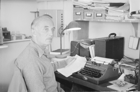 Frederick Hans Stoye (1887-1977), of Scripps Institution of Oceanography, shown here in his office, who in the 1930s wrote...