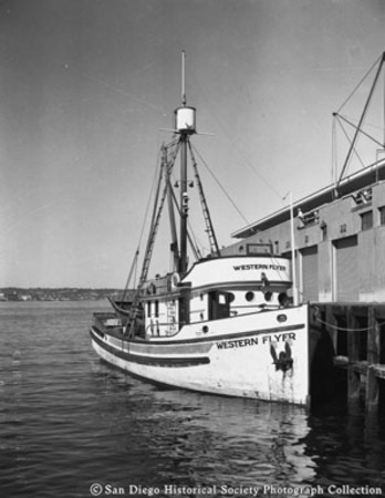 Docked tuna boat Western Flyer