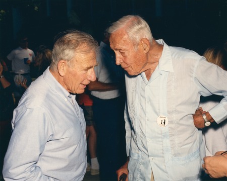 Walter Munk (left) and Roger Revelle (right) conversing