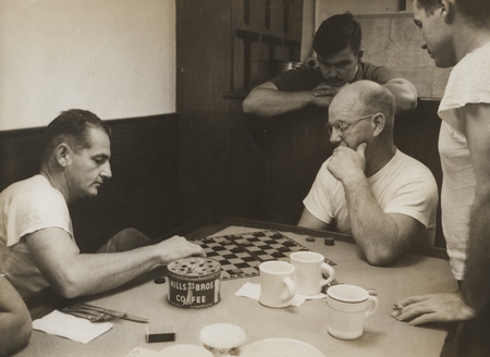 Alan Smith vs. H. Dahlgren [checkers] Bob Gilkey, crewman