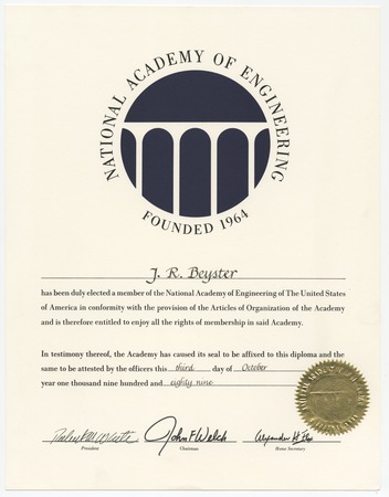 J. Robert Beyster National Academy of Engineering (NAE) diploma