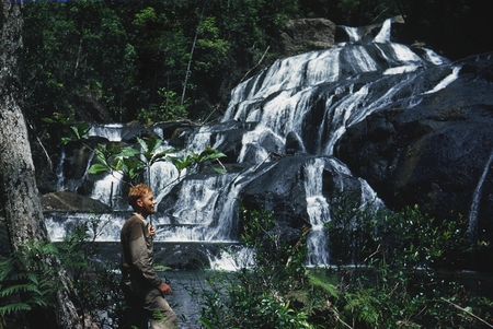 Alan Jones at waterfalls, Fiji, Viti Levu