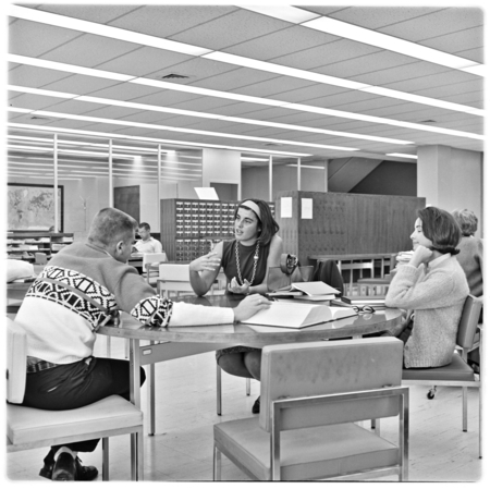 Students in University Library in Urey Hall