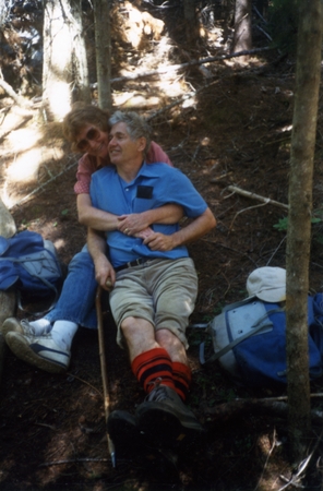 Charles D. Keeling and his wife Louise Keeling, taking a break from hiking in Montana