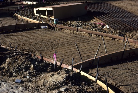 Snake Path: construction view: pouring concrete path base