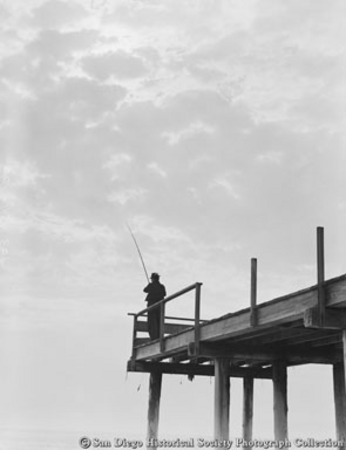Man fishing from pier