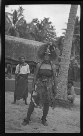 Portrait of woman with Samoan headdress
