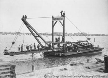 Sterne Brothers Company dredge on San Diego waterfront
