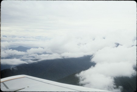Cloud cover over mountains, Papua New Guinea, aerial view