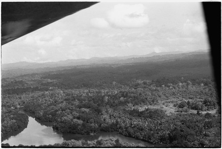 Aerial view of landscape between Madang and Wanuma