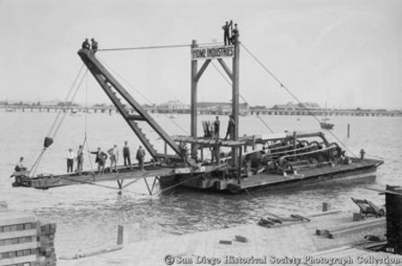 Sterne Brothers Company dredge, San Diego waterfront