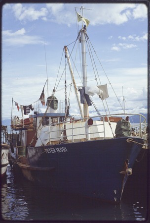 Small ship, Peter Ikori, in port