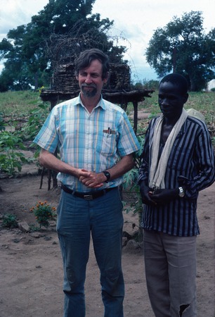 Researcher Stuart Marks with Chief Nabwalya, Nabwalya