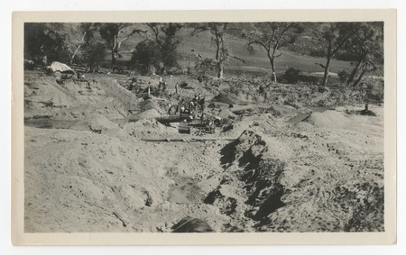 Construction on the San Diego flume following the 1916 flood