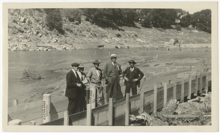 Group portrait at beginning of Henshaw Dam construction