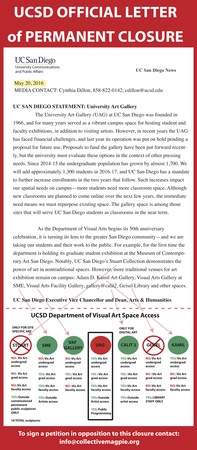 UAG context: banner: UCSD Official Letter of Permanent Closure