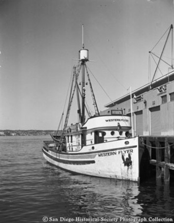 Docked tuna boat Western Flyer