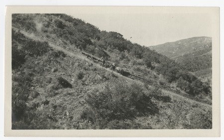 Transporting steel pipe for the San Diego flume