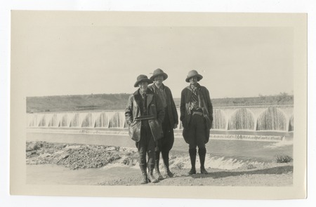 Three women near damsite in Arizona