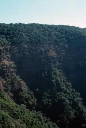 Kalambo Gorge, which straddles the border of Zambia and Tanzania, near the town of Mbala
