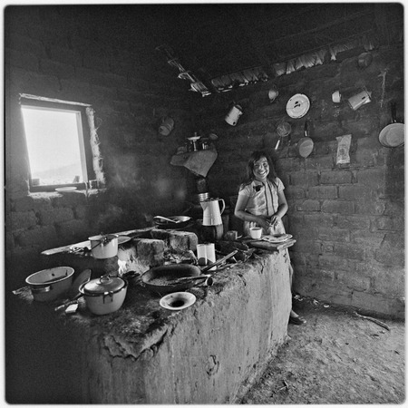 María Guadalupe Arce Altamirano in kitchen at Rancho San Francisco