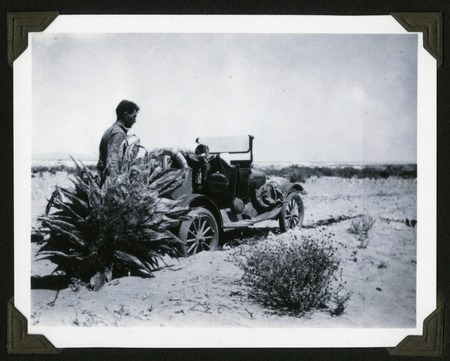 Warren Thornthwaite building roads in soft sand near Socorro: another use of mescal