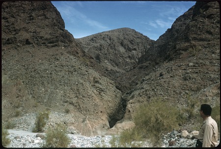 Homer Aschmann near the entrance to the canyon of &quot;Tinajas Coloradas&quot; in the Sierra de los Cucapás