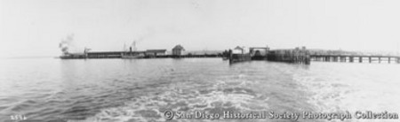 Panoramic view of San Diego waterfront and ferry slip