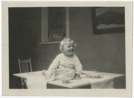 Young child on table