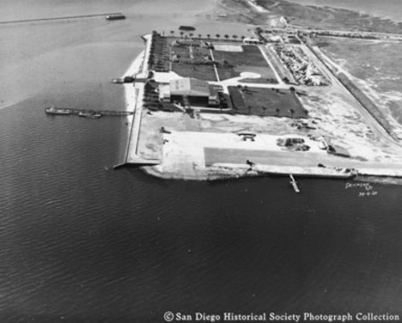 Aerial view of Coast Guard station on North Island
