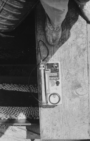 Geiger counter that was used on Bikini Island, this photo was taken by a member of the Capricorn Expedition (1952-1953). G...