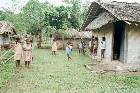 Children hanging around the village guest house