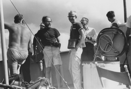 R/V Horizon arrival in Brisbane during Nova Expedition: George W. Hohnhaus, Willem Van der Linden, Clement G. Chase, John ...