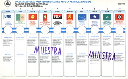 Boleta Electoral Para Representantes Ante La Asamblea Nacional Región 5