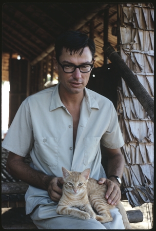 Harold Scheffler with cat