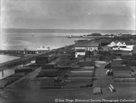 Pacific Coast Steamship Company railroad and wharf at foot of 5th Street