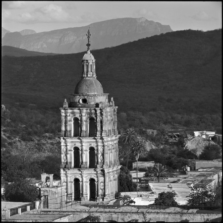 View of the tower of the Church of La Purísima Concepción in Álamos
