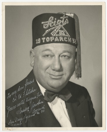 Isadore Jacobson wearing fez