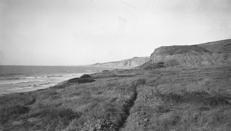 Land and cliffs of La Jolla at the future site of the Marine Biological Association of San Diego, which would eventually b...